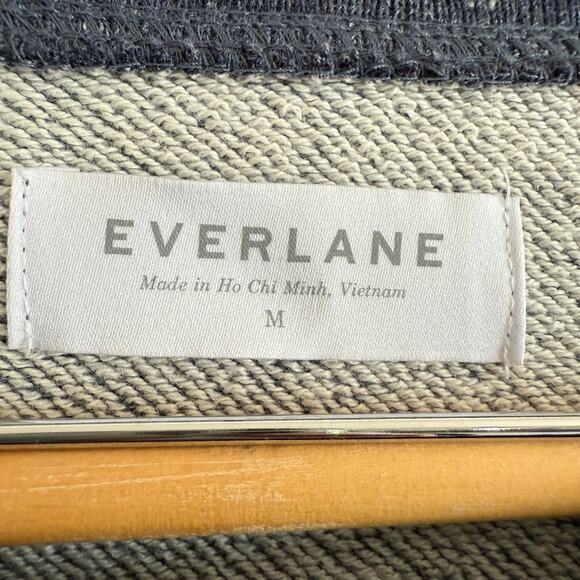 EVERLANE | Blue Heather French Terry Cotton Crew Neck Sweatshirt | Medium - Picture 2 of 5